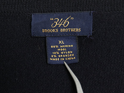 ブルックスブラザーズ ニット セーター メンズ XL / メリノ ウール 長袖ニット  Vネック ハイゲージ ストレッチ シンプル 大きいサイズ 紺