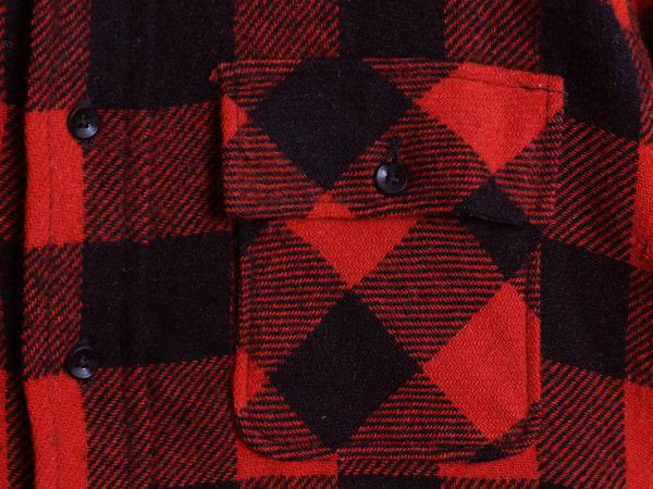 50s タウンクラフト CPO ウール シャツ XXL 程/ ヴィンテージ ペニーズ ブロック チェック マチ付き ジャケット 長袖シャツ 大きいサイズ