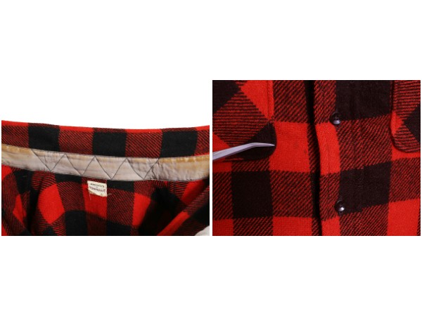 50s タウンクラフト CPO ウール シャツ XXL 程/ ヴィンテージ ペニーズ ブロック チェック マチ付き ジャケット 長袖シャツ 大きいサイズ