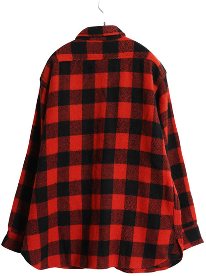 50s タウンクラフト CPO ウール シャツ XXL 程/ ヴィンテージ ペニーズ ブロック チェック マチ付き ジャケット 長袖シャツ 大きいサイズ