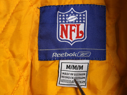 90s リーボック バイキングス 中綿 ナイロン パーカー ジャケット メンズ M 古着 NFL オフィシャル プルオーバー ハーフジップ スタジャン