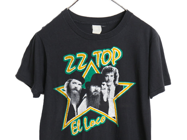 80s USA製 ZZ TOP 両面 プリント Tシャツ メンズ S 程/ ヴィンテージ イラスト グラフィック バンド ロック シングルステッチ 黒 当時物