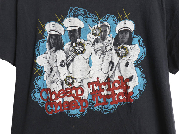 70s ★ チープトリック イラスト プリント Tシャツ メンズ S レディース M / 古着 ヴィンテージ 当時物 バンド ロック シングルステッチ 黒
