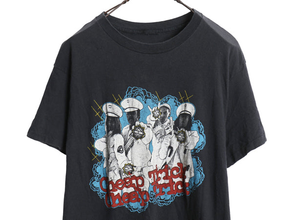 70s ★ チープトリック イラスト プリント Tシャツ メンズ S レディース M / 古着 ヴィンテージ 当時物 バンド ロック シングルステッチ 黒