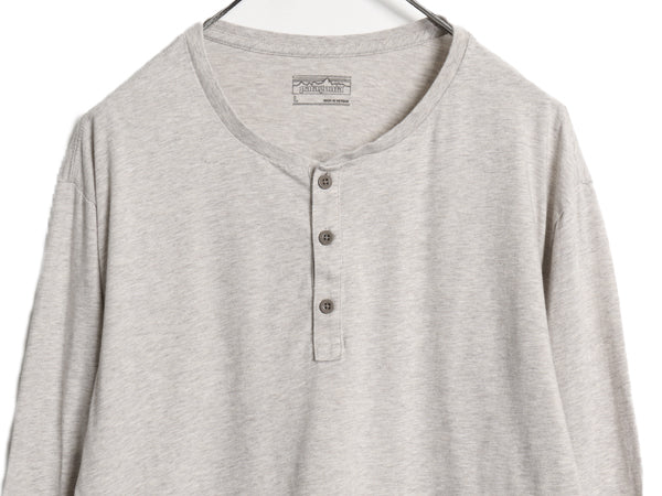 パタゴニア ヘンリーネック 長袖 Tシャツ メンズ L / 古着 20年製 ロンT オーガニック コットン カットソー インナー ロングスリーブ 無地
