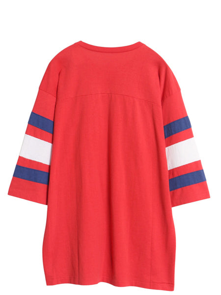80s USA製 チャンピオン フットボール Tシャツ メンズ L ヴィンテージ 7分袖 ロンT 長袖Tシャツ カットソー シングルステッチ トリコカラー