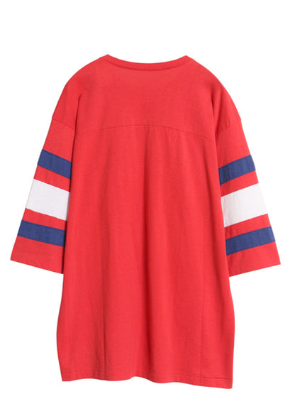 80s USA製 チャンピオン フットボール Tシャツ メンズ L ヴィンテージ 7分袖 ロンT 長袖Tシャツ カットソー シングルステッチ トリコカラー