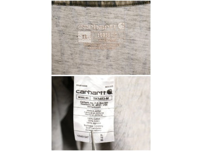 US企画 カーハート リアルツリー カモ ポケット付き 長袖 Tシャツ メンズ XL / ロンT ポケT 総柄 ハンティング 袖 プリント 大きいサイズ
