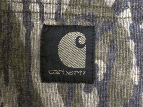 US企画 カーハート リアルツリー カモ ポケット付き 長袖 Tシャツ メンズ XL / ロンT ポケT 総柄 ハンティング 袖 プリント 大きいサイズ
