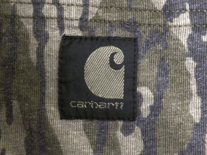 US企画 カーハート リアルツリー カモ ポケット付き 長袖 Tシャツ メンズ XL / ロンT ポケT 総柄 ハンティング 袖 プリント 大きいサイズ