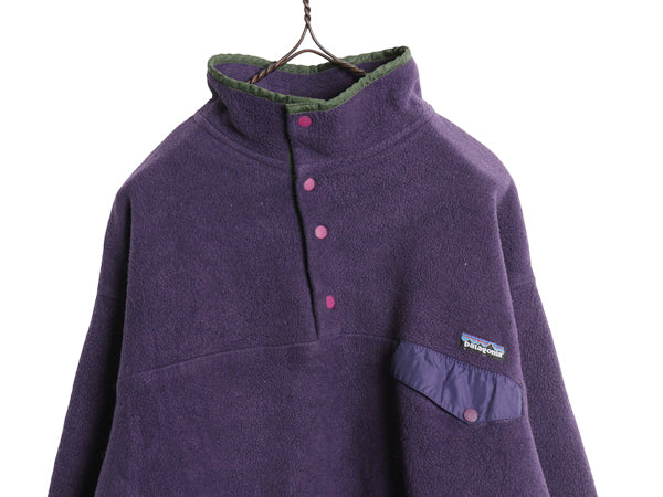 90s ★ パタゴニア シンチラ スナップT メンズ L / 96年製 オールド アウトドア フリース ジャケット プルオーバー ハイネック ブルゾン 紫