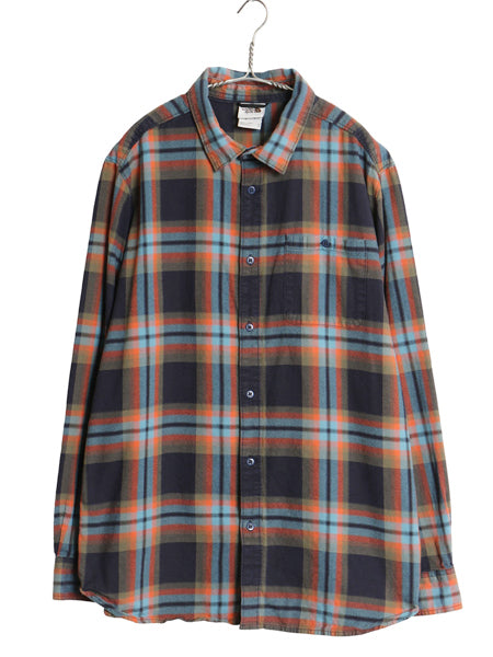 ノースフェイス チェック 長袖 シャツ メンズ XL / アウトドア コットン  ワンポイント マチ付き ポケット付き 大きいサイズ マルチカラー