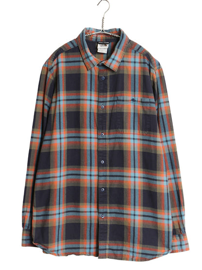 ノースフェイス チェック 長袖 シャツ メンズ XL / アウトドア コットン  ワンポイント マチ付き ポケット付き 大きいサイズ マルチカラー