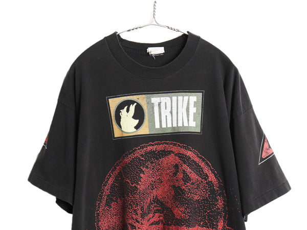 90s USA製 ★ ジュラシックパーク 大判 ロゴ プリント Tシャツ メンズ XL オールド オフィシャル 当時物 ムービー 映画 ヘビーウェイト 黒
