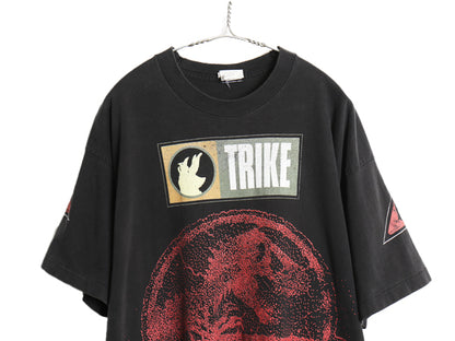 90s USA製 ★ ジュラシックパーク 大判 ロゴ プリント Tシャツ メンズ XL オールド オフィシャル 当時物 ムービー 映画 ヘビーウェイト 黒