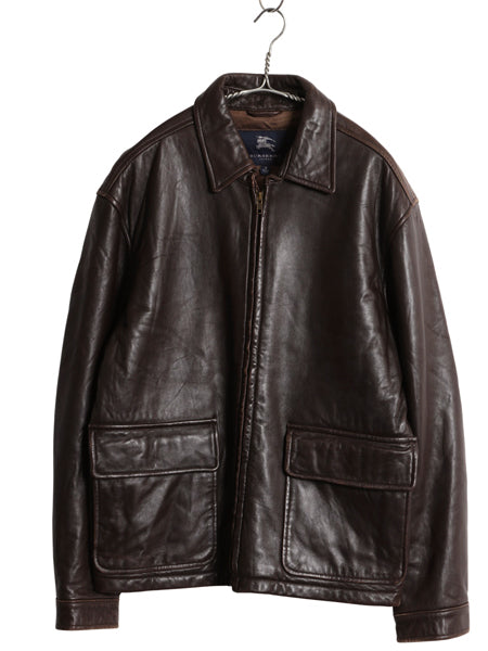USA製 バーバリー ロンドン 本革 ラムレザー ジャケット メンズ S 革ジャン A-2 フライト タイプ 中綿 フルジップ ブルゾン スイングトップ