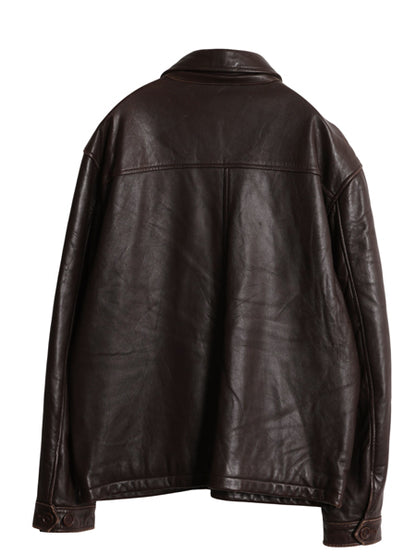 USA製 バーバリー ロンドン 本革 ラムレザー ジャケット メンズ S 革ジャン A-2 フライト タイプ 中綿 フルジップ ブルゾン スイングトップ