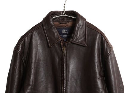 USA製 バーバリー ロンドン 本革 ラムレザー ジャケット メンズ S 革ジャン A-2 フライト タイプ 中綿 フルジップ ブルゾン スイングトップ