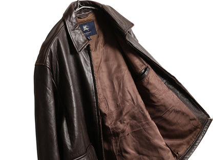 USA製 バーバリー ロンドン 本革 ラムレザー ジャケット メンズ S 革ジャン A-2 フライト タイプ 中綿 フルジップ ブルゾン スイングトップ