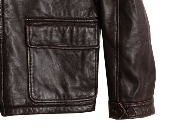 USA製 バーバリー ロンドン 本革 ラムレザー ジャケット メンズ S 革ジャン A-2 フライト タイプ 中綿 フルジップ ブルゾン スイングトップ