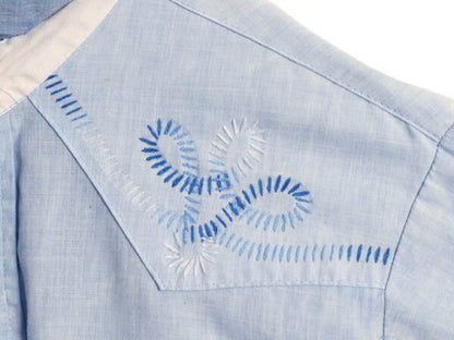 70s USA製 リー ハンドメイド 刺繍入り ウエスタン シャツ メンズ M 程/ ヴィンテージ タイダイ ブリーチ 長袖シャツ カスタムメイド 1点物