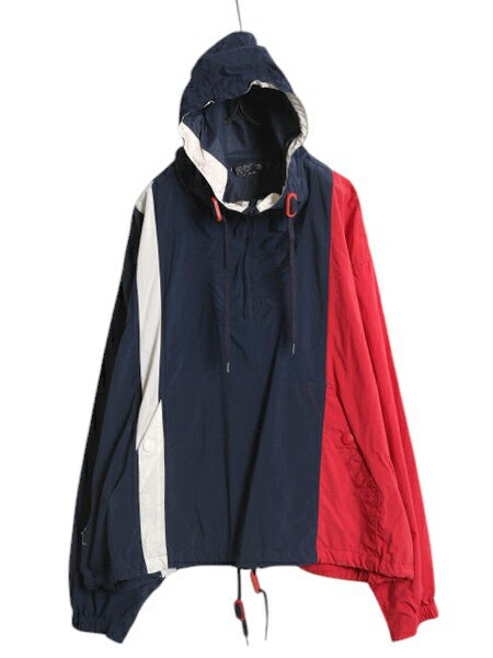 90s ノーティカ ナイロン アノラック パーカー ジャケット メンズ XL オールド ジャンパー プルオーバー ハーフジップ マンパ 大きいサイズ