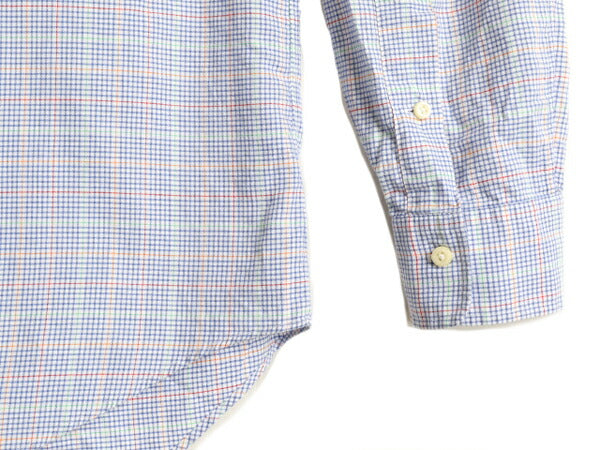 ■ ポロ ラルフローレン チェック 長袖 シャツ メンズ M / 古着 POLO コットン ドレスシャツ ワイシャツ ポニー刺繍 ビジネス ワイドカラー