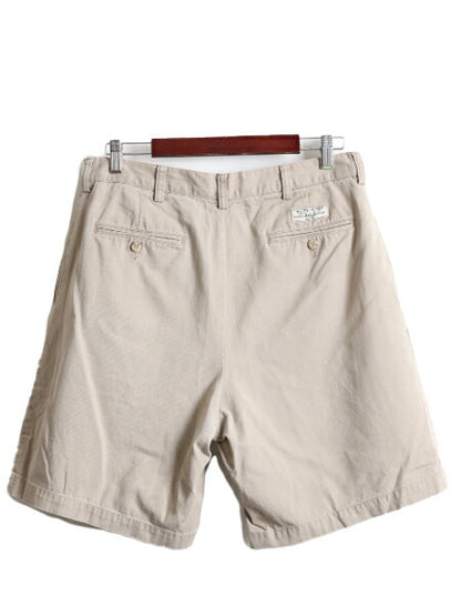 90s ■ ポロ ラルフローレン 2タック コットン チノ ショートパンツ メンズ 34 / POLO 90年代 オールド ショーツ ポロチノ 短パン ベージュ