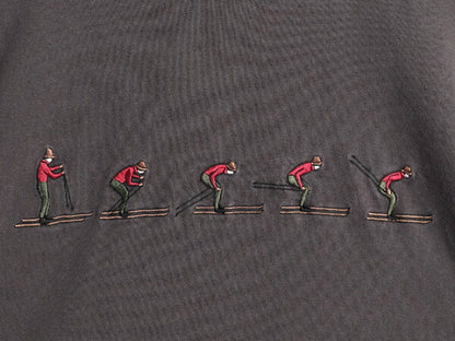 80s バナナリパブリック スキー 刺繍 モックネック 長袖 Tシャツ メンズ XS ヴィンテージ BANANA REPUBLIC Safari&Travel ロンT ハイネック