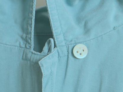 90s OLD GAP 100% レーヨン オープンカラー 長袖 シャツ レディース S 古着 オールド ギャップ ループ留め 開襟 無地 ポケット付き 紺タグ