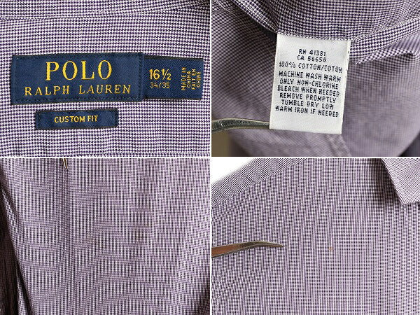 ポロ ラルフローレン ピン チェック 長袖 シャツ メンズ L 程/ 古着 POLO コットン ドレスシャツ ワイシャツ ビジネス ポニー無し Yシャツ