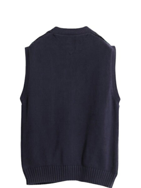 90s トミーヒルフィガー ブラックウォッチ チェック ニット ベスト メンズ レディース S オールド TOMMY HILFIGER コットン 重ね着 前開き