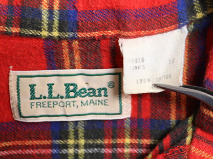 80s エルエルビーン チェック 長袖 フランネル シャツ レディース S / 古着 80年代 ヴィンテージ LLBean アウトドア ネルシャツ 長袖シャツ