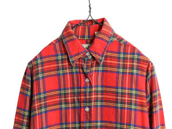 80s エルエルビーン チェック 長袖 フランネル シャツ レディース S / 古着 80年代 ヴィンテージ LLBean アウトドア ネルシャツ 長袖シャツ