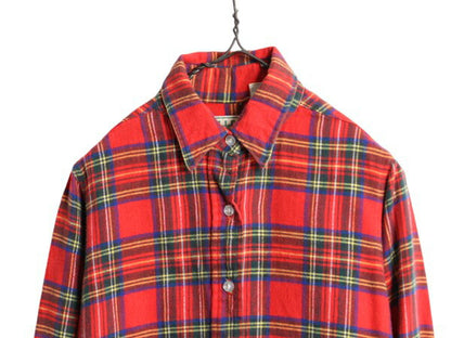 80s エルエルビーン チェック 長袖 フランネル シャツ レディース S / 古着 80年代 ヴィンテージ LLBean アウトドア ネルシャツ 長袖シャツ