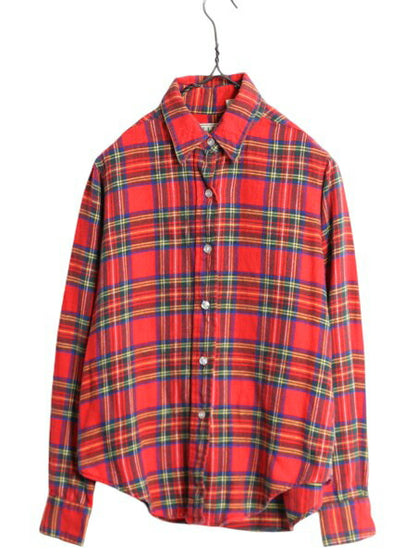 80s エルエルビーン チェック 長袖 フランネル シャツ レディース S / 古着 80年代 ヴィンテージ LLBean アウトドア ネルシャツ 長袖シャツ