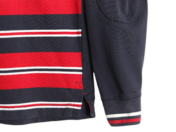 ブルックスブラザーズ 長袖 ラガー シャツ メンズ L 古着 Brooks Brothers ラグビーシャツ 長袖シャツ ヘビーウェイト クレイジー ボーダー