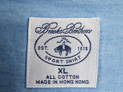 ブルックスブラザーズ バンドカラー 長袖 シャツ メンズ XL / BROOKS BROTHERS 長袖シャツ ノーカラー コットン ポケット付き 大きいサイズ