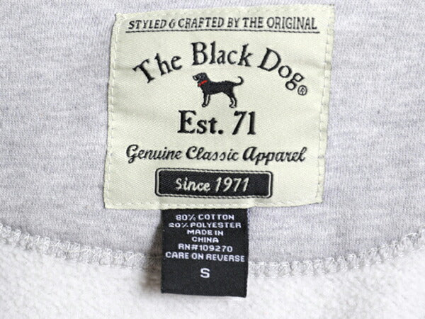 00s The Black Dog ドッグ 刺繍 スウェット メンズ レディース S / 古着 00年代 オールド ヘビーウェイト トレーナー 犬 裏起毛 前V グレー