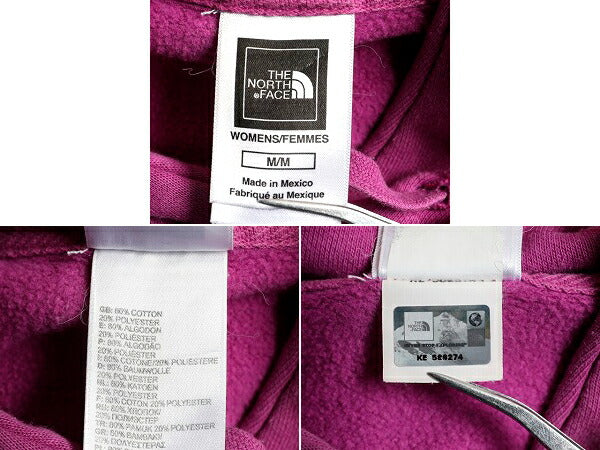 ■ ノースフェイス プリント スウェット フード パーカー ( レディース M ) The North Face プルオーバー トレーナー スエット 裏起毛 紫