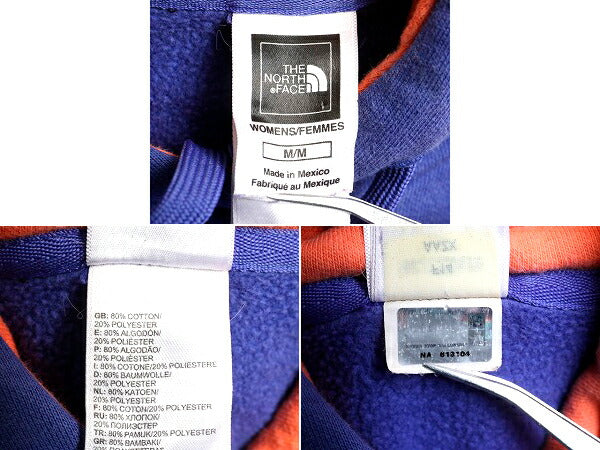 ■ ノースフェイス 2トーン プリント スウェット フード パーカー ( レディース M ) 古着 The North Face プルオーバー 裏起毛 パープル 紫