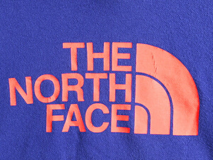 ■ ノースフェイス 2トーン プリント スウェット フード パーカー ( レディース M ) 古着 The North Face プルオーバー 裏起毛 パープル 紫