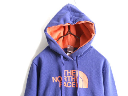 ■ ノースフェイス 2トーン プリント スウェット フード パーカー ( レディース M ) 古着 The North Face プルオーバー 裏起毛 パープル 紫