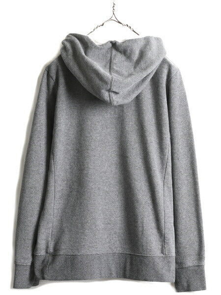 ■ ノースフェイス 2トーン プリント スウェット フード パーカー レディース L / 古着 The North Face プルオーバー 裏起毛 霜降りグレー