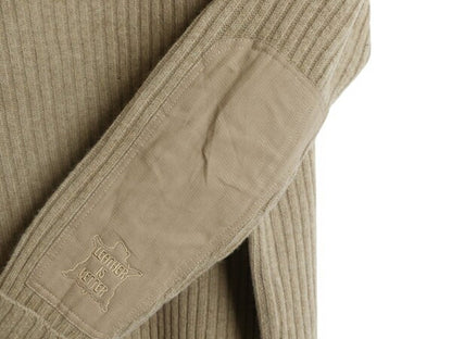 エルエルビーン ヘンリーネック コマンド ニット セーター メンズ M 古着 アウトドア リブ編み メリノ ラム ウール LLBEAN ベージュ 無地