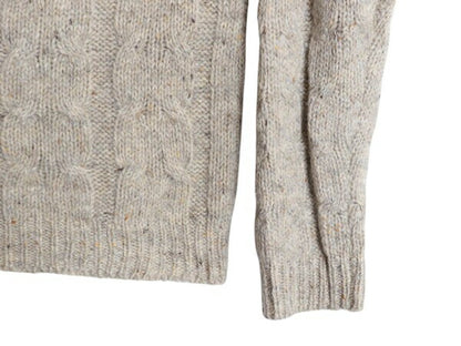 90s OLD GAP ウール ケーブル ニット セーター メンズ M / 古着 オールド ギャップ 旧タグ Vネック フィッシャーマン アラン ネップ 無地