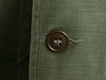 50s 米軍実物 US ARMY コットン サテン ユーティリティ シャツ メンズ M / ヴィンテージ ミリタリー 筒袖 1st 初期 OG107 フルパッチ 軍物