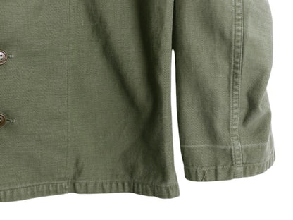 50s 米軍実物 US ARMY コットン サテン ユーティリティ シャツ メンズ M / ヴィンテージ ミリタリー 筒袖 1st 初期 OG107 フルパッチ 軍物