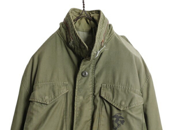 70s 80s 米軍実物 USMC M-65 フィールド ジャケット SMALL REGULAR 古着 ヴィンテージ ミリタリー マリンコープ ジャンパー 3rd ブラス M65