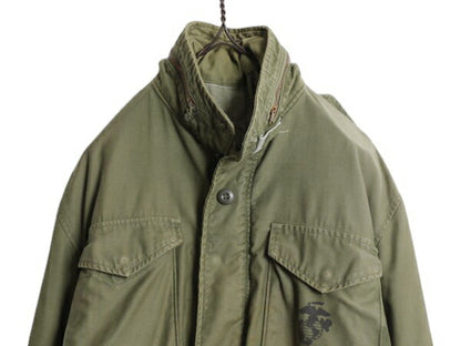 70s 80s 米軍実物 USMC M-65 フィールド ジャケット SMALL REGULAR 古着 ヴィンテージ ミリタリー マリンコープ ジャンパー 3rd ブラス M65